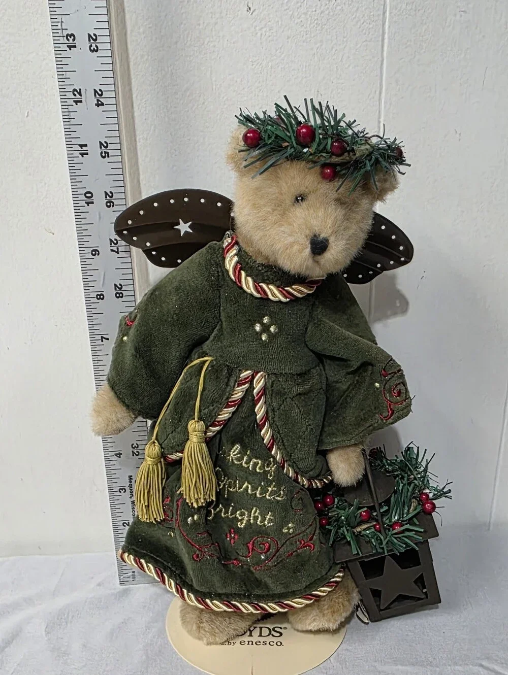 Boyds Bears Making Spirits Bright Angel Teddy Bear Plush 4014604 Holiday Decor